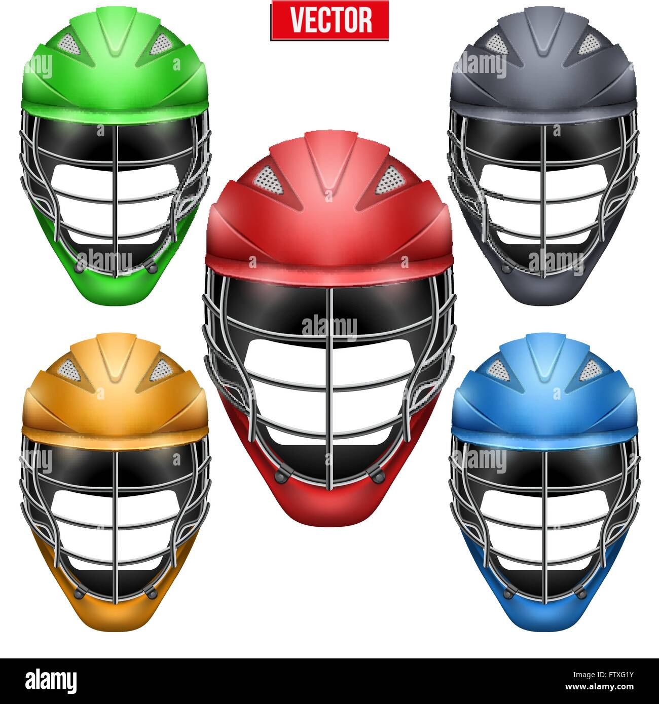 Lacrosse Helmets Set Front View Stock Vector Image & Art Alamy
