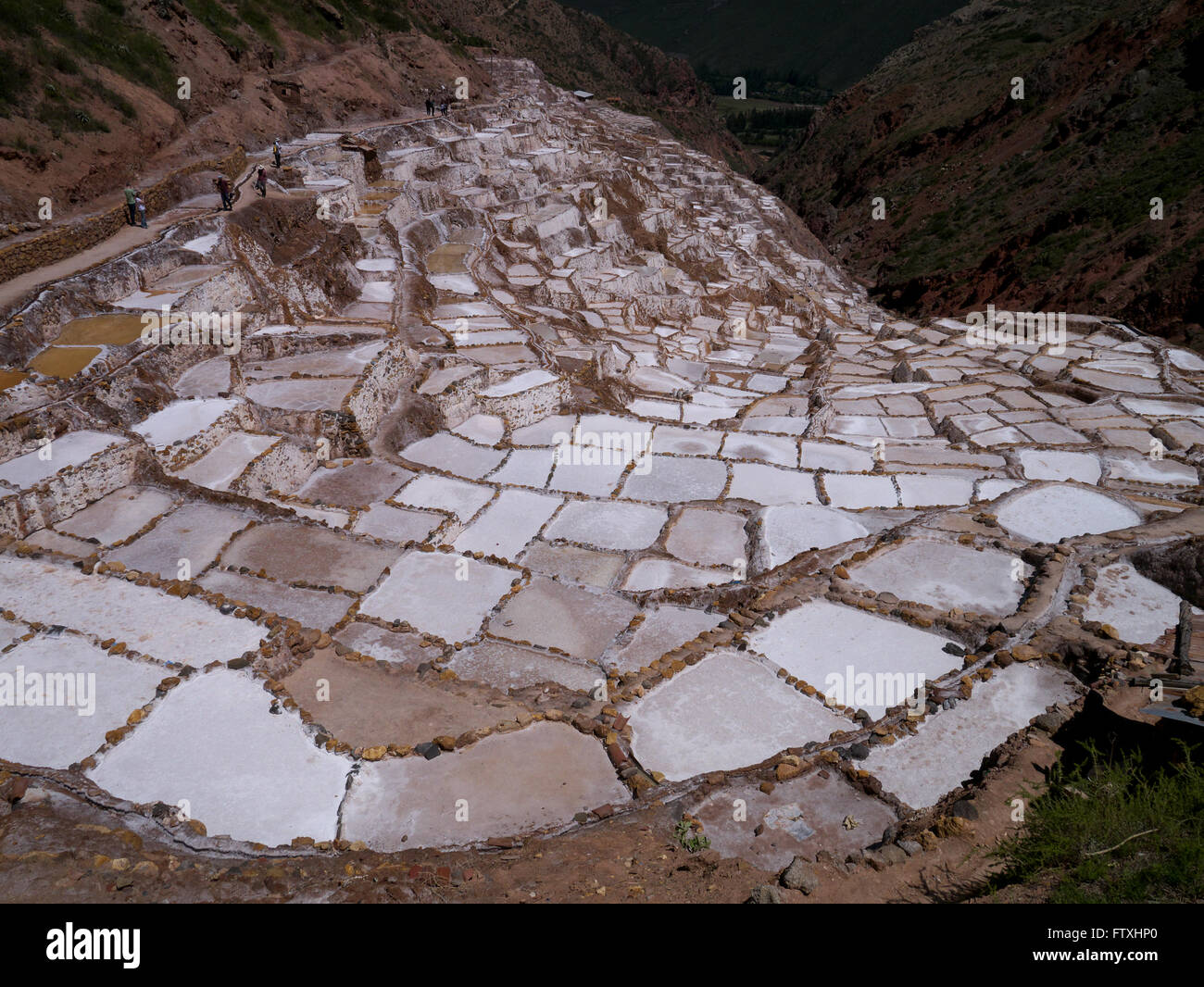 Maras in the Sacred Valley Salt mines Peru South America Stock Photo