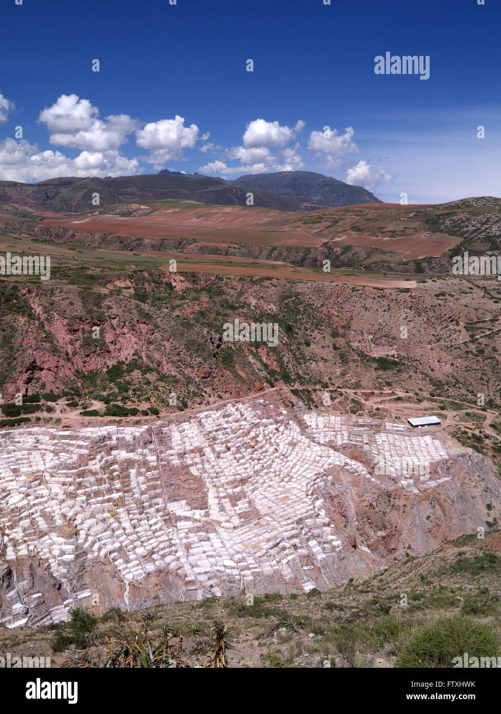 Maras in the Sacred Valley Salt mines Peru South America Stock Photo