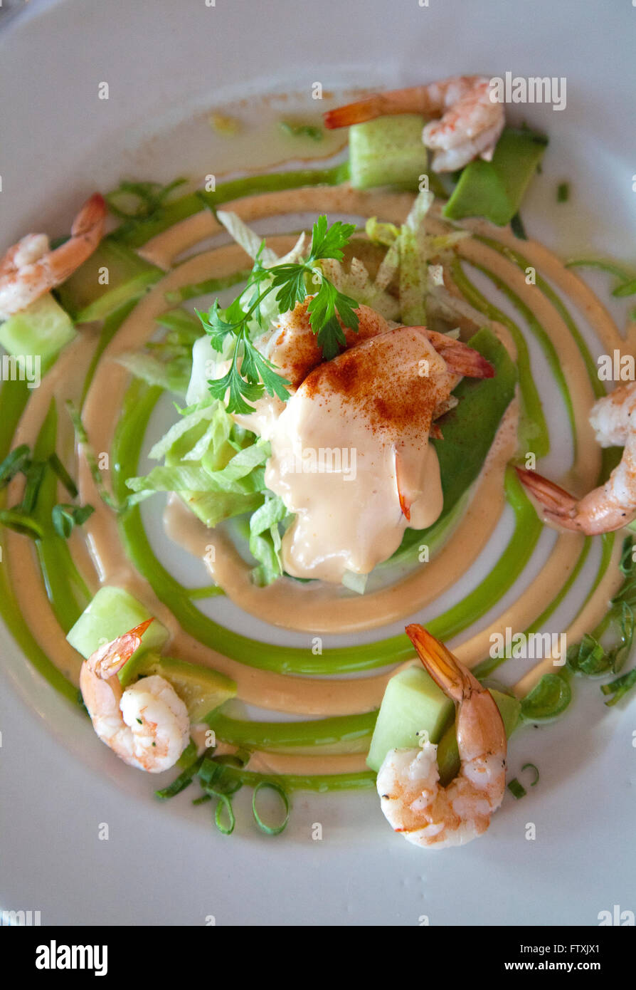 Prawn Avocado Salad Starter at Harbour House Restaurant in Cape Town