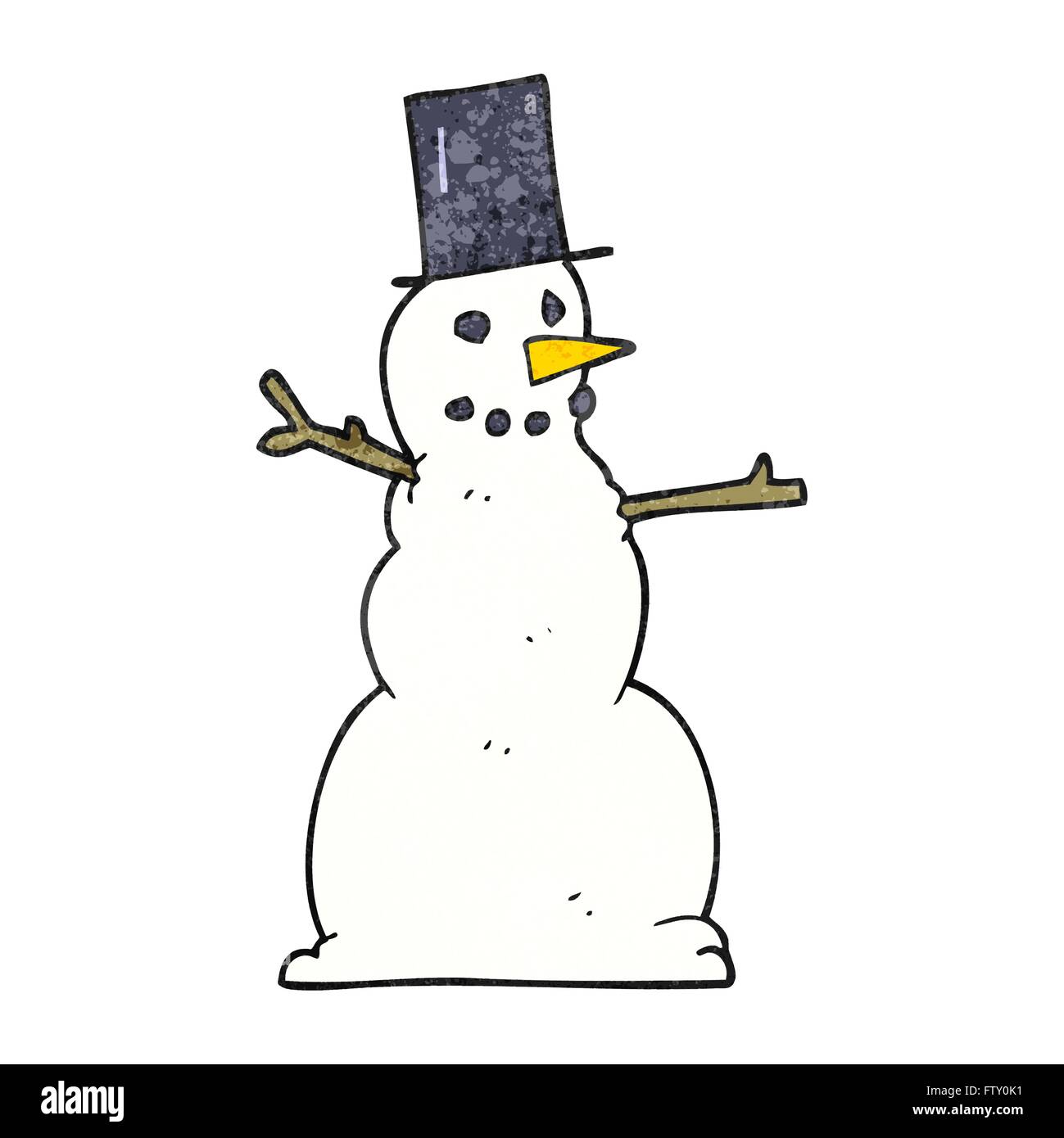 freehand textured cartoon snowman Stock Vector Image & Art - Alamy