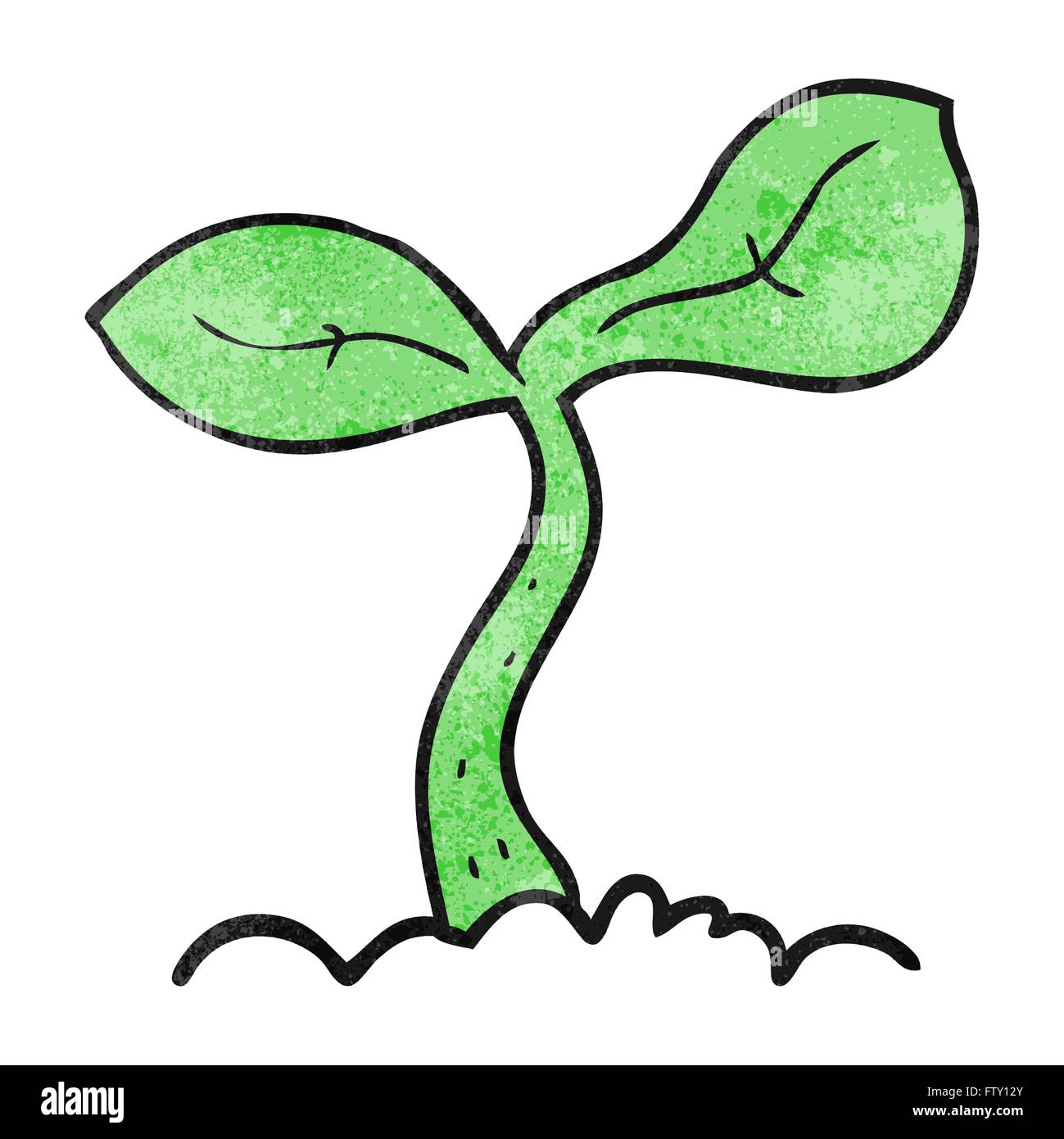 freehand textured cartoon seedling growing Stock Vector