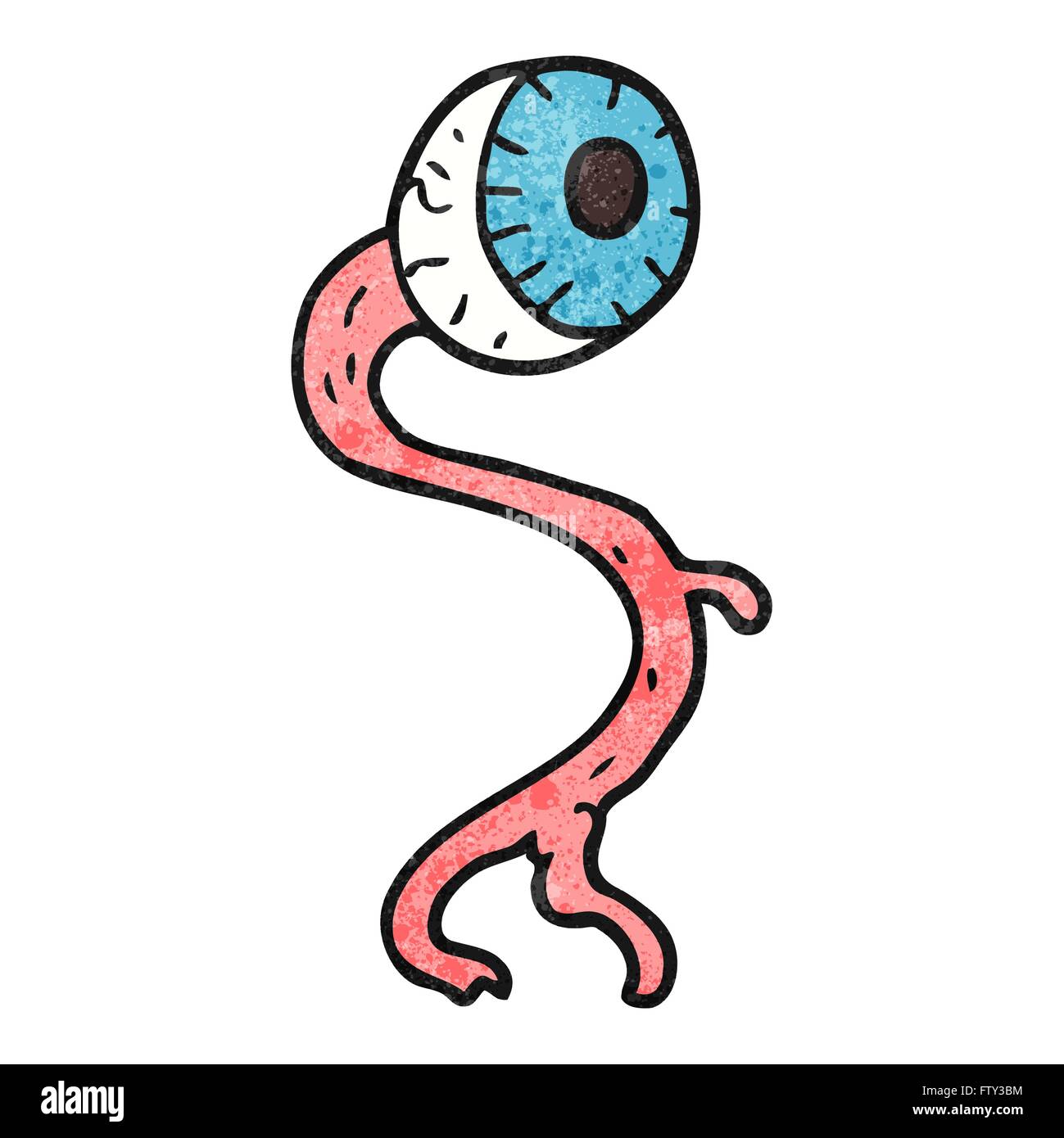 gross freehand textured cartoon eyeball Stock Vector