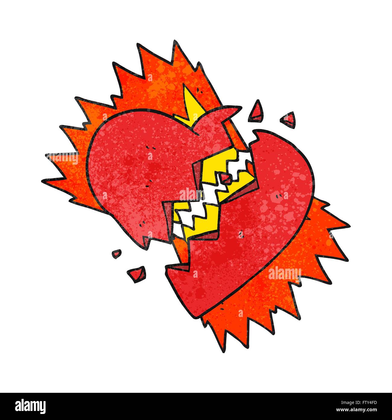 freehand textured cartoon broken heart Stock Vector Image & Art - Alamy