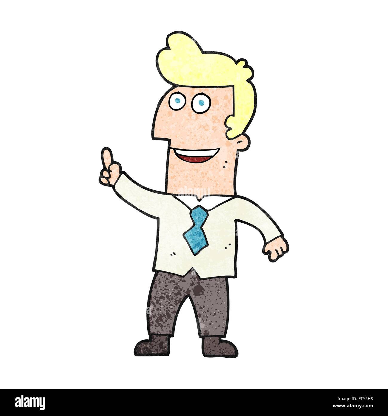 freehand textured cartoon businessman pointing Stock Vector Image & Art ...
