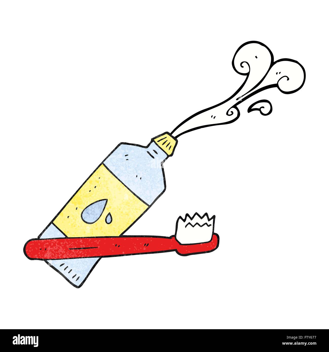 freehand textured cartoon toothbrush and toothpaste Stock Vector Image ...