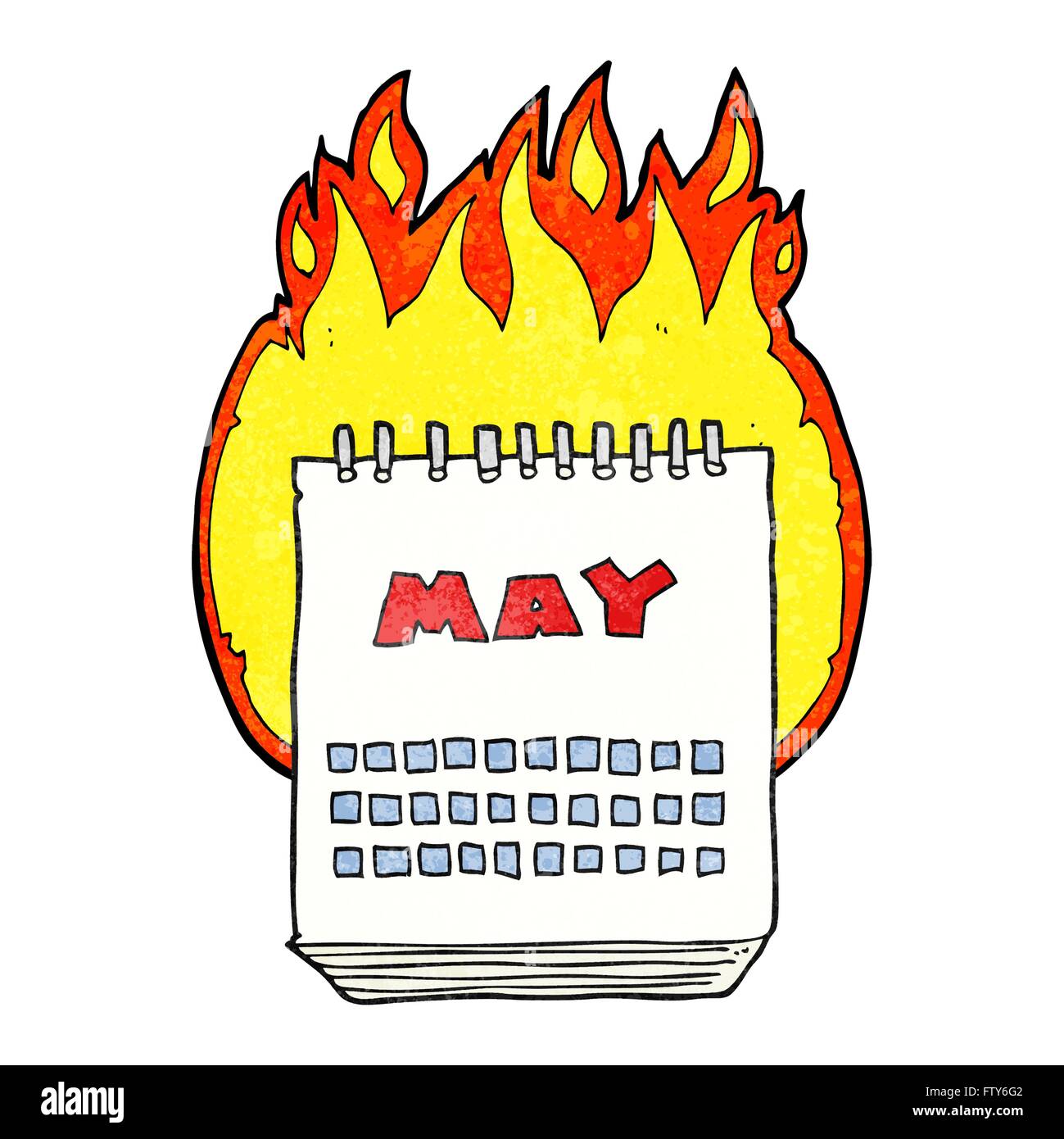 Freehand drawn cartoon calendar showing hires stock photography and