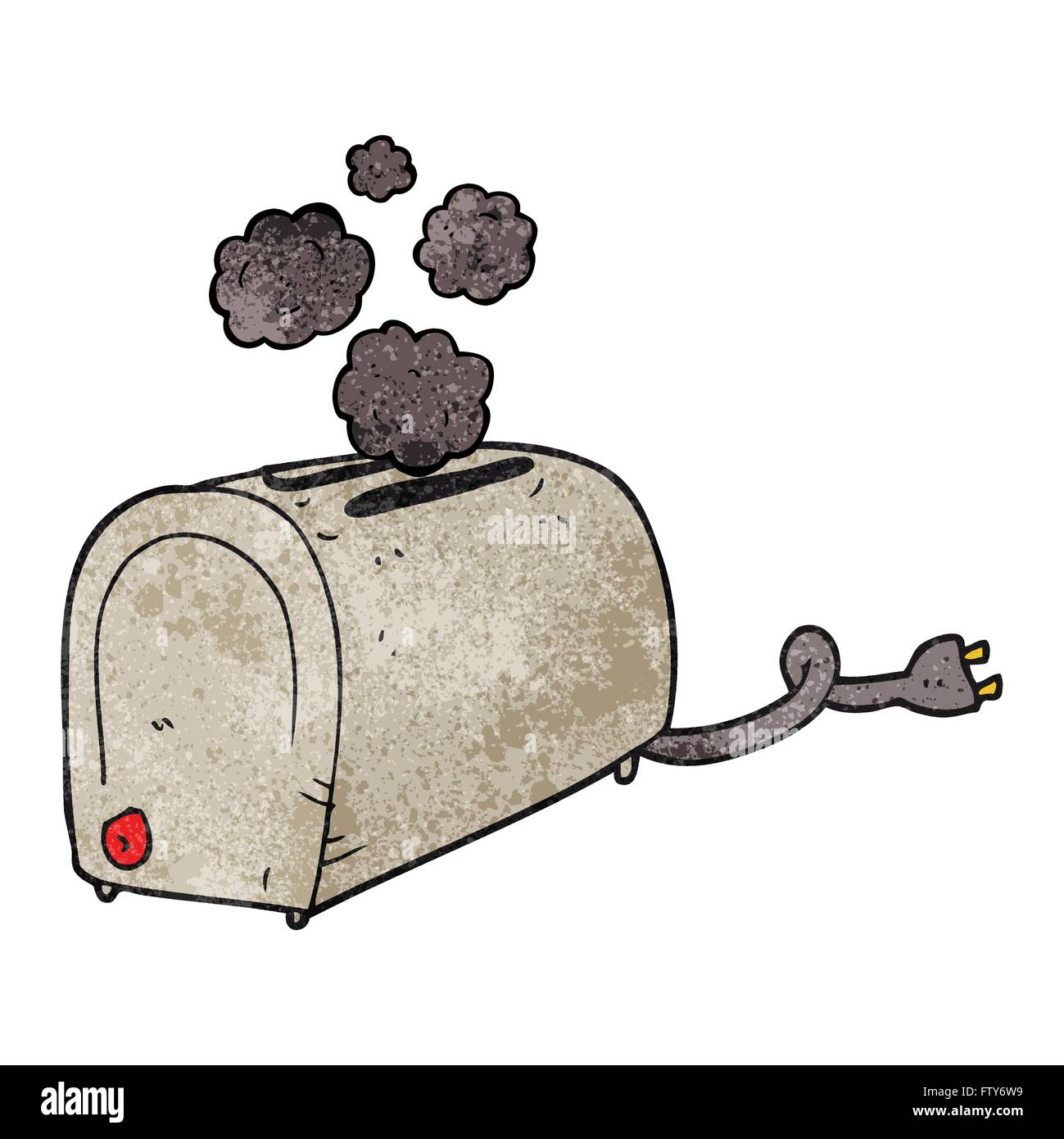 freehand textured cartoon toaster smoking Stock Vector Image & Art Alamy