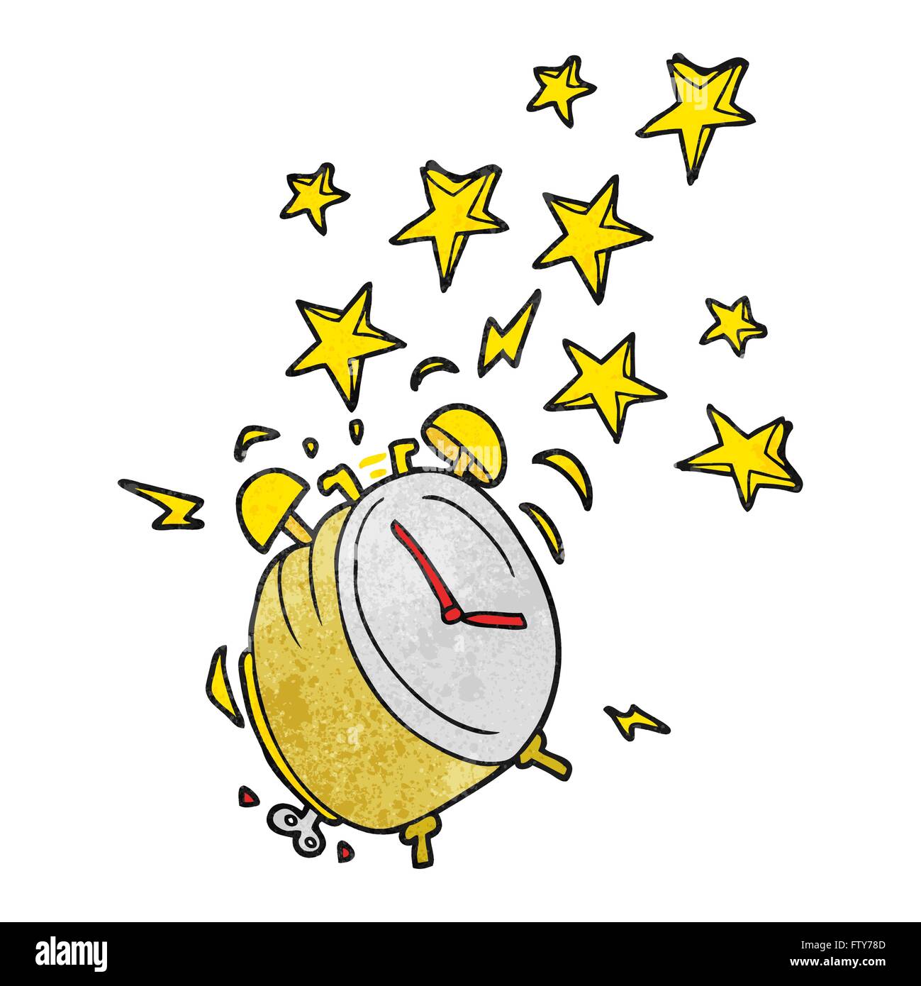 freehand textured cartoon ringing alarm clock Stock Vector Image & Art ...
