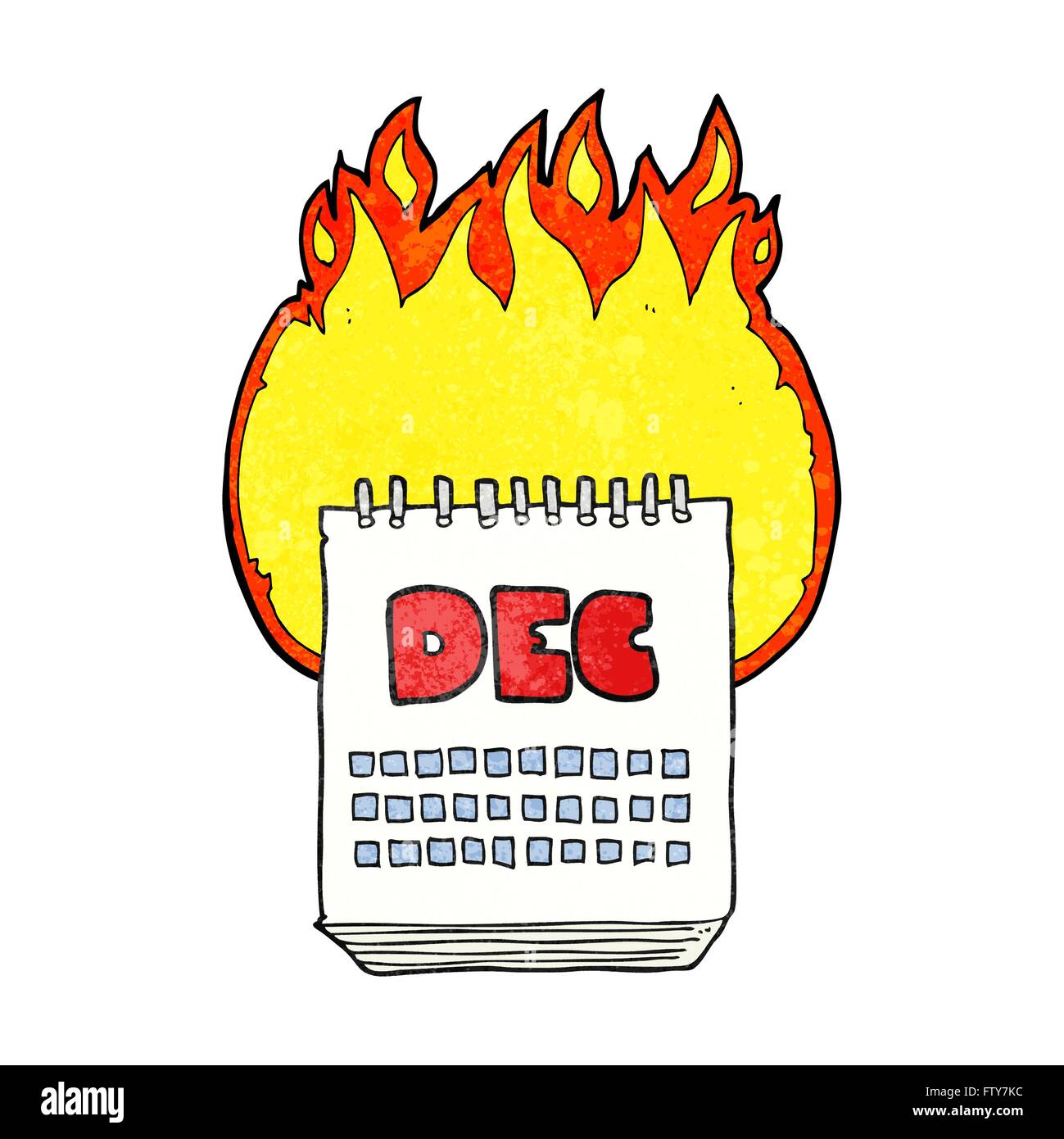 freehand textured cartoon calendar showing month of december Stock