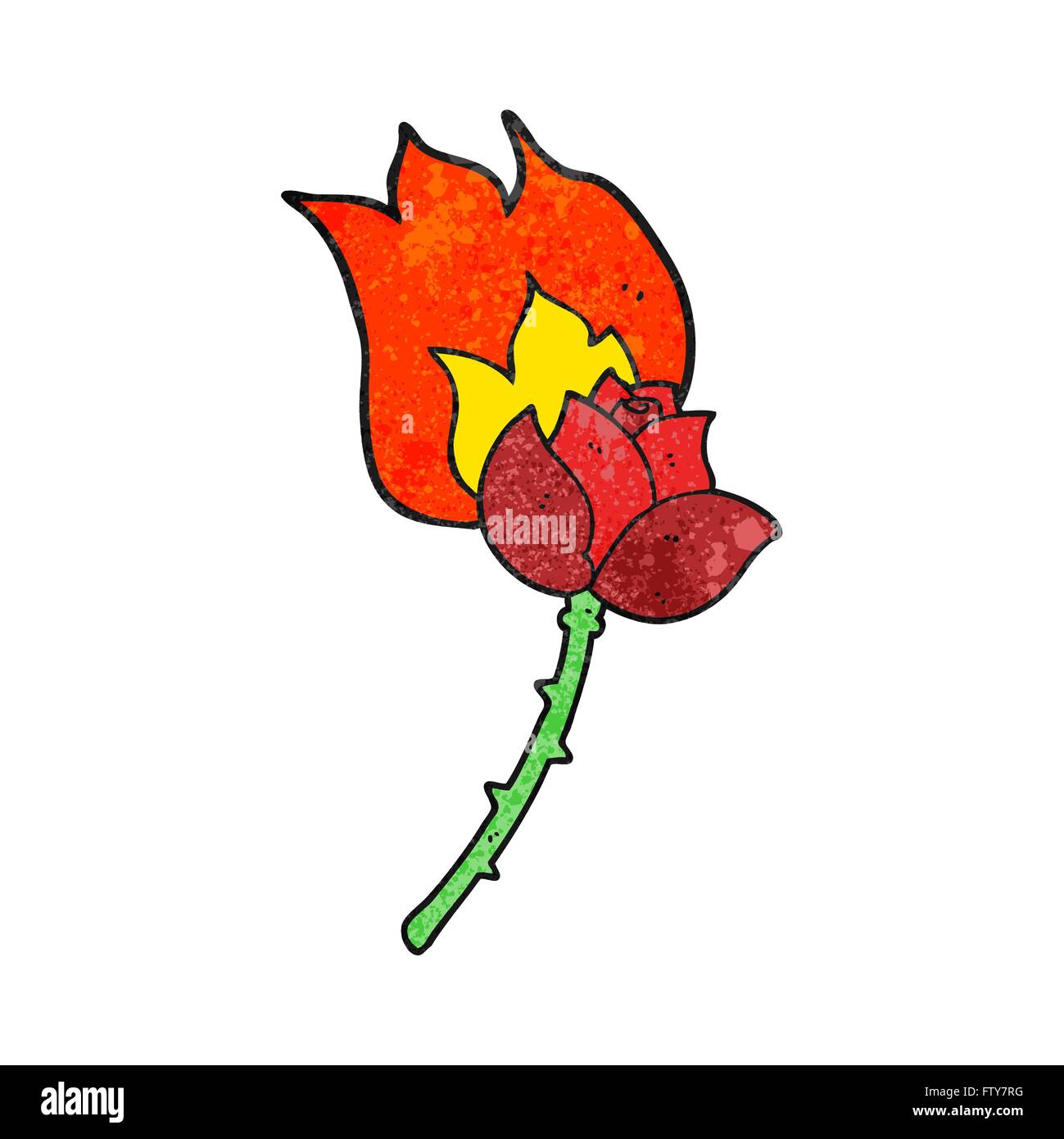 freehand textured cartoon rose Stock Vector Image & Art - Alamy