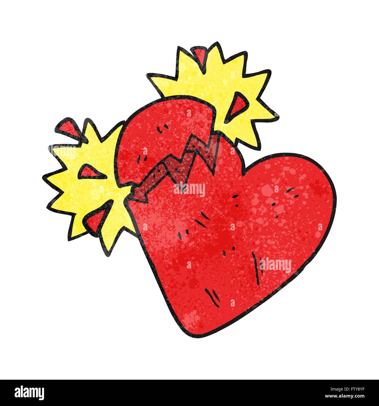 freehand textured cartoon broken heart Stock Vector Image & Art - Alamy