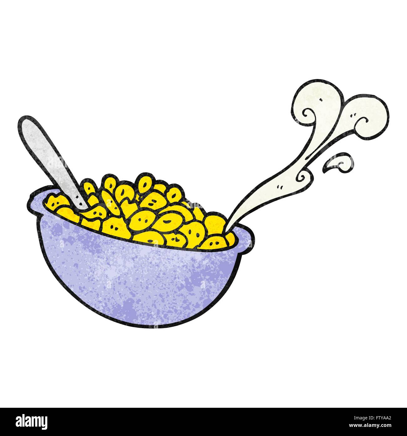 freehand drawn texture cartoon bowl of cereal Stock Vector Image & Art