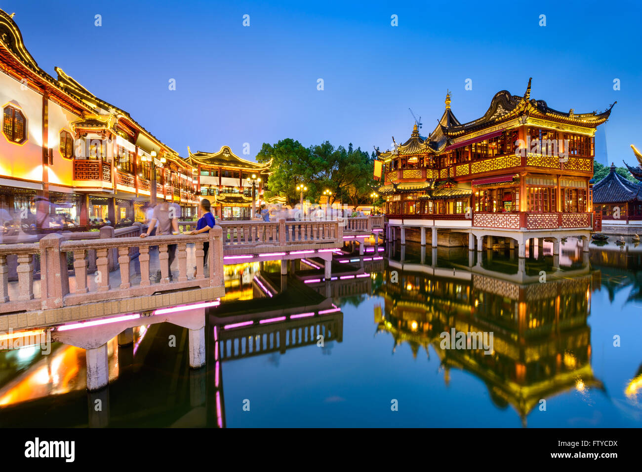 Shanghai, China view at the traditional Yuyuan Garden District. Stock Photo