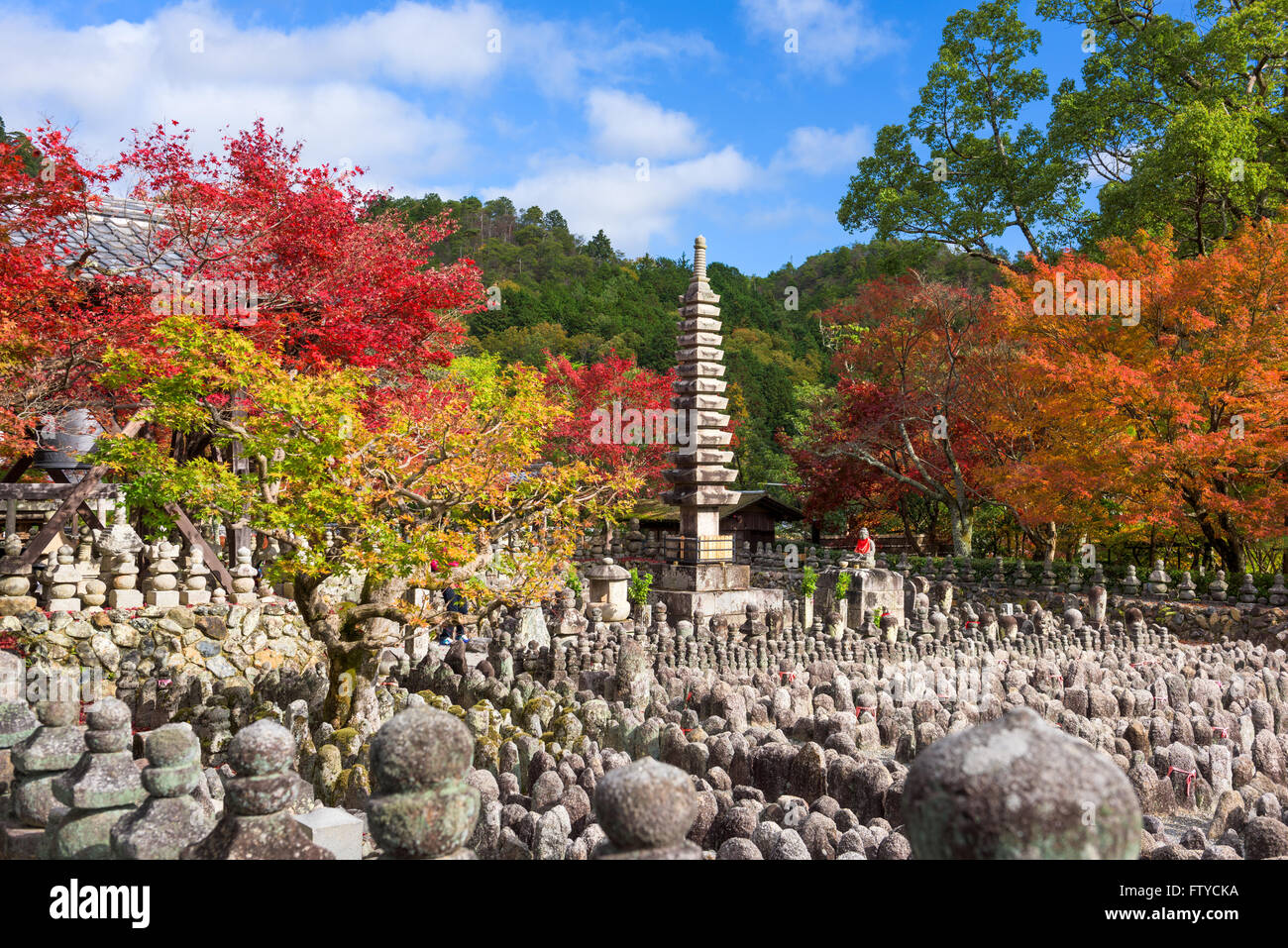 Kyoto, Japan at Adashino Nenbutsu-ji Temple in Autumn. Stock Photo