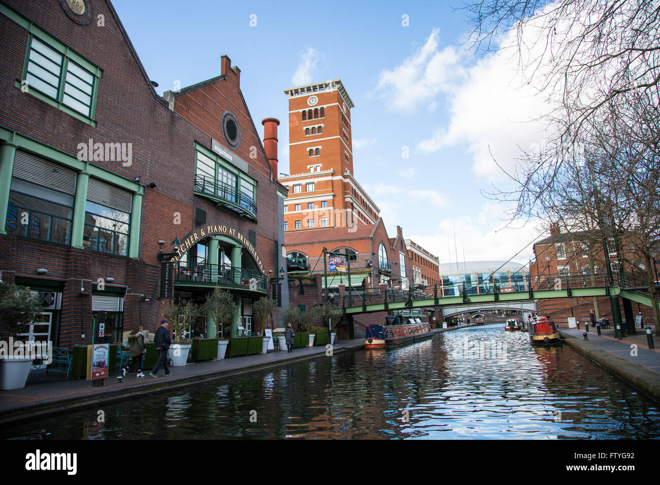 Sunny day at the Birmingham canals. Stock Photo