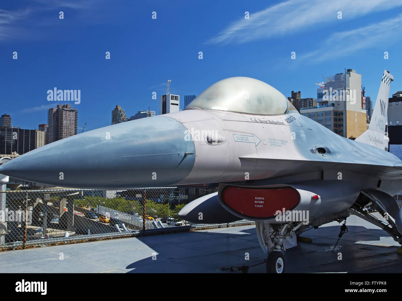 Fighting Falcon at Intrepid Sea, Air & Space Museum in New York City, USA Stock Photo