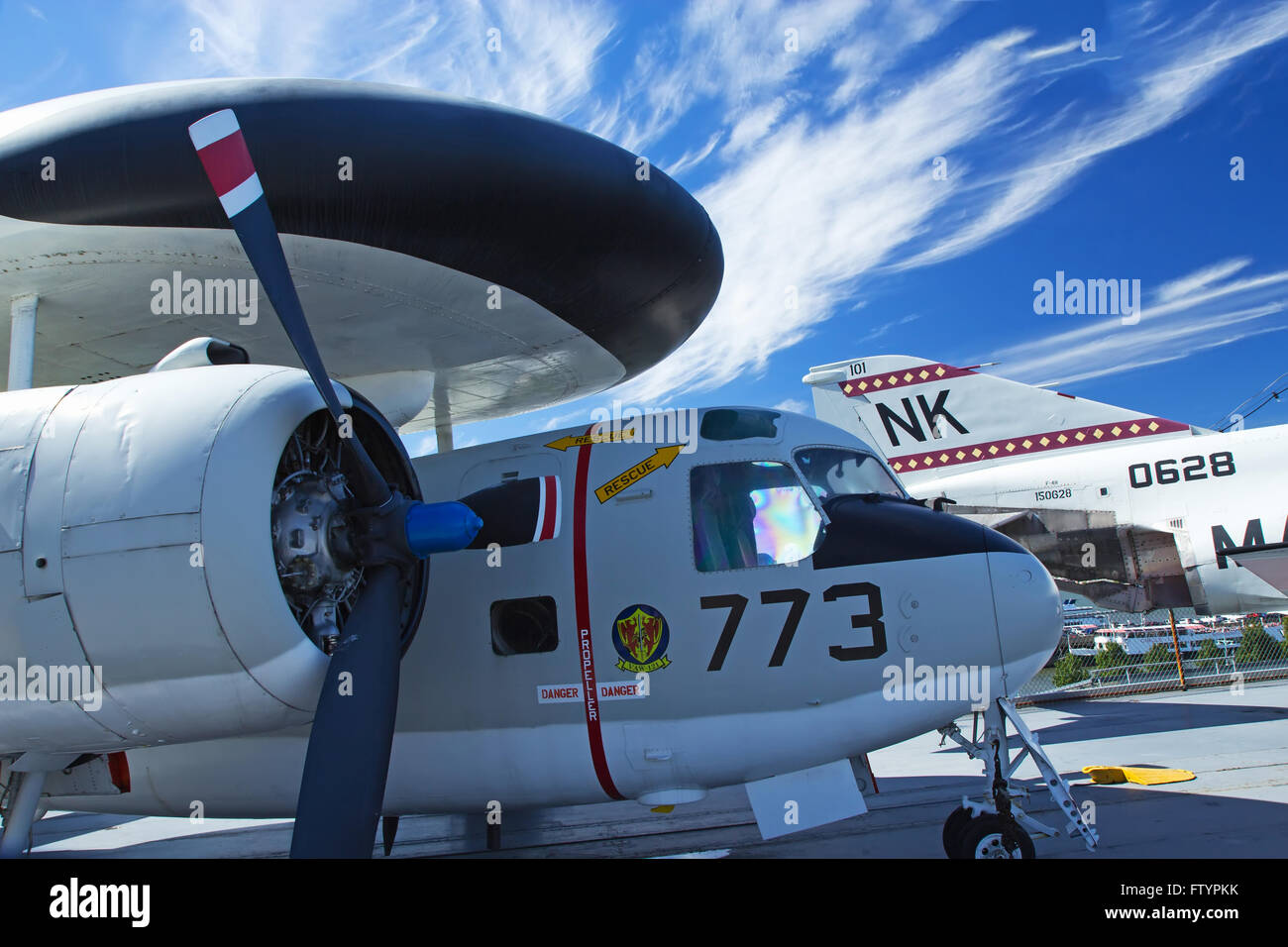 E-1B Tracerat Intrepid Sea, Air & Space Museum in New York City (USA) Stock Photo