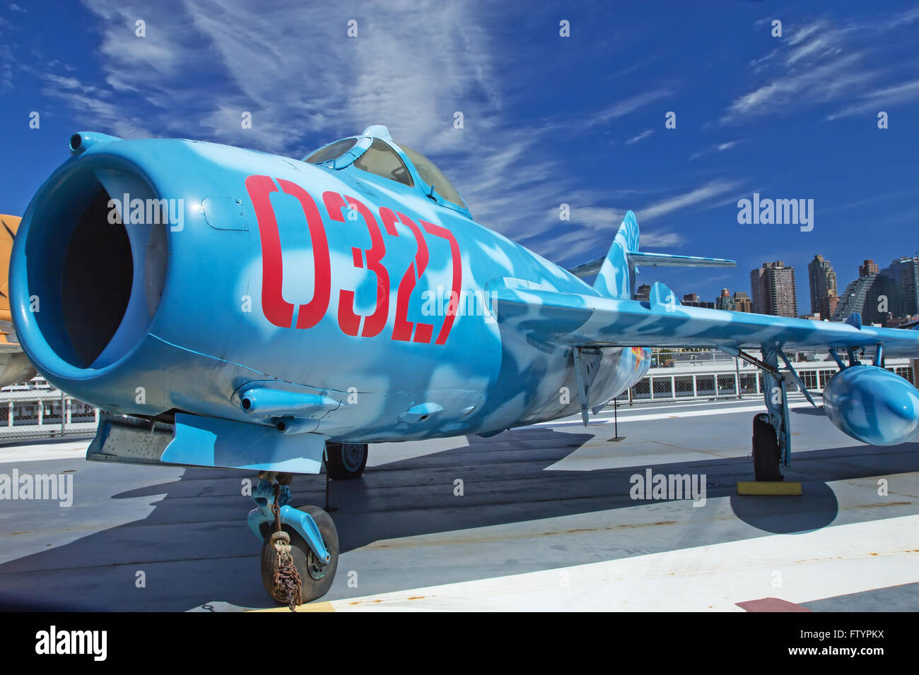 Russian Aircraft MIG-17 at Intrepid Sea, Air & Space Museum (New York City, USA) Stock Photo