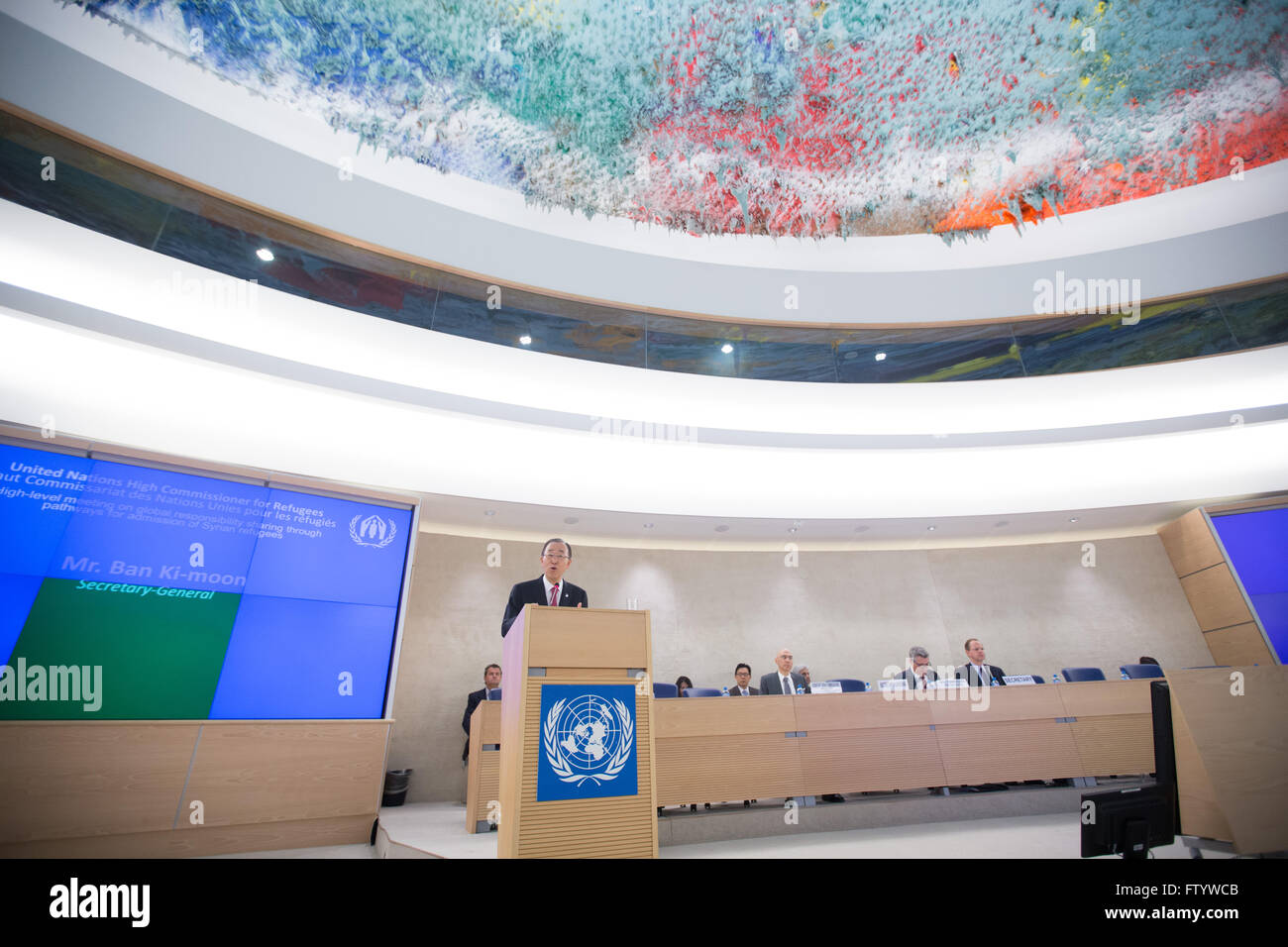 Geneva, Switzerland. 30th Mar, 2016. UN Secretary-General Ban Ki-moon ...