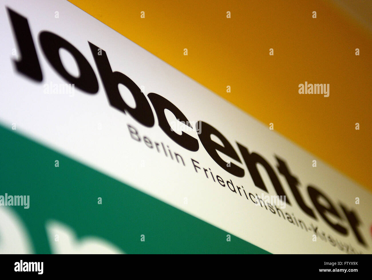 Berlin, Germany. 30th Mar, 2016. 'Jobcenter Berlin FriedrichshainKreuzberg' can be read above