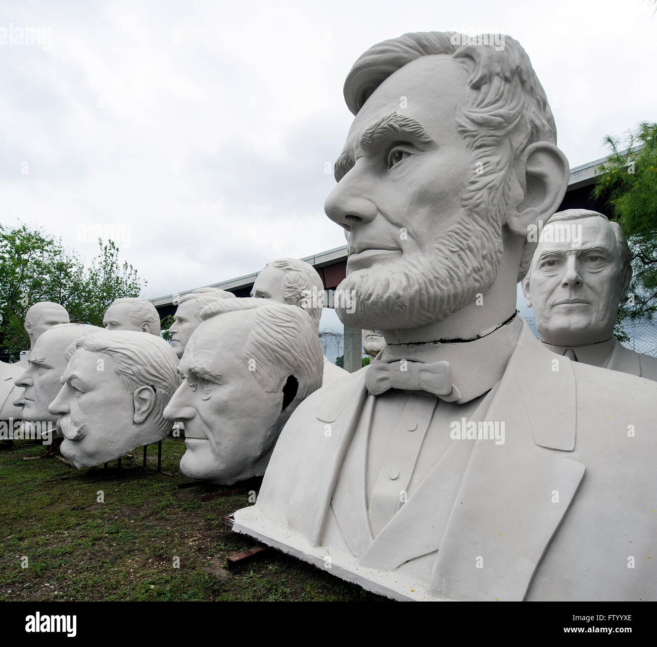 March 30, 2016 - Houston, Texas, U.S. - Presidential heads by sculptor David Adickes are stored at the Adickes Sculpturworx Studio until a time when a permanent home is found for them.(Credit Image: © Brian Cahn via ZUMA Wire) Stock Photo