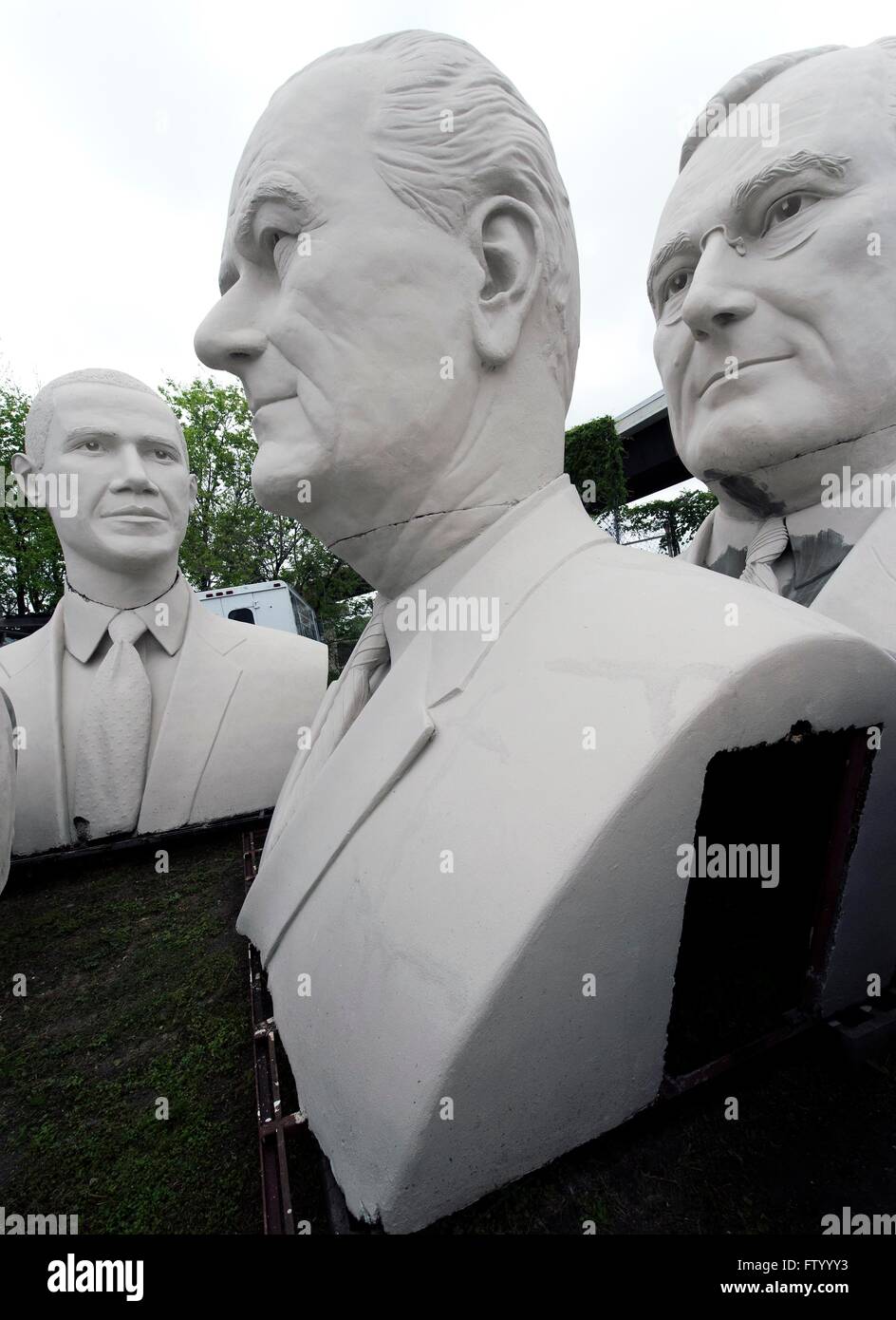 March 30, 2016 - Houston, Texas, U.S. - Presidential heads by sculptor David Adickes are stored at the Adickes Sculpturworx Studio until a time when a permanent home is found for them.(Credit Image: © Brian Cahn via ZUMA Wire) Stock Photo