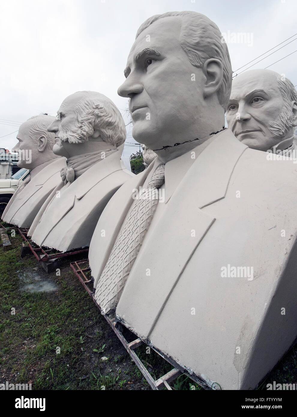 March 30, 2016 - Houston, Texas, U.S. - Presidential heads by sculptor David Adickes are stored at the Adickes Sculpturworx Studio until a time when a permanent home is found for them.(Credit Image: © Brian Cahn via ZUMA Wire) Stock Photo