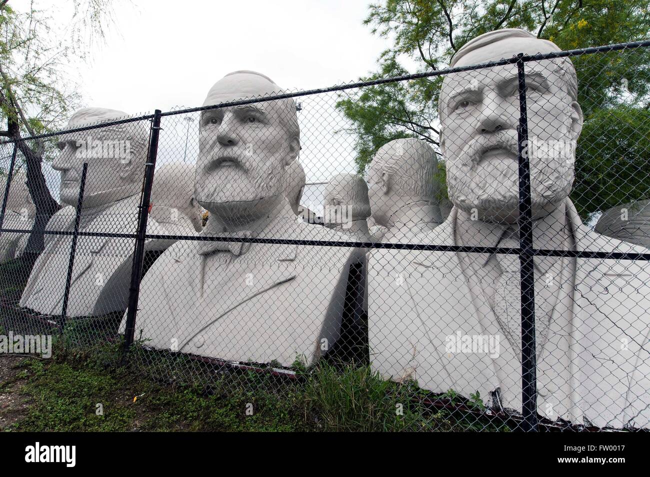 Houston, Texas, USA. 30th Mar, 2016. Presidential heads by sculptor David Adickes are stored at the Adickes Sculpturworx Studio until a time when a permanent home is found for them. Credit: Brian Cahn/ZUMA Wire/Alamy Live News Stock Photo