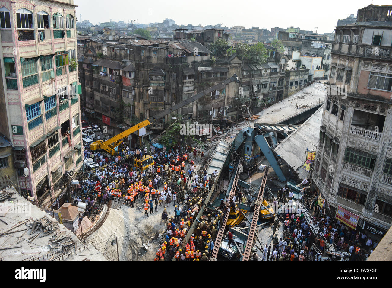An under-construction flyover collapsed in a congested Kolkata ...