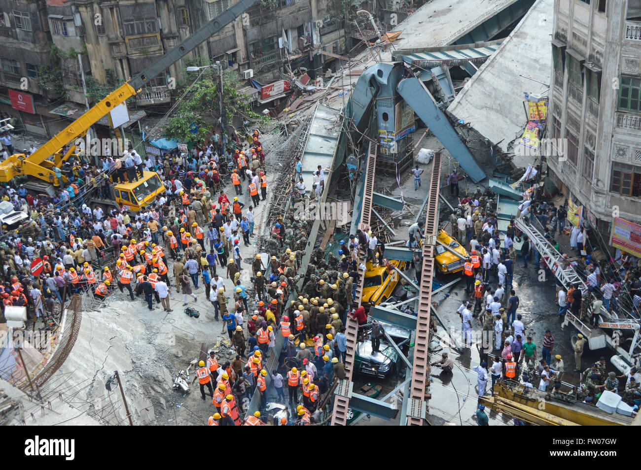 An under-construction flyover collapsed in a congested Kolkata ...