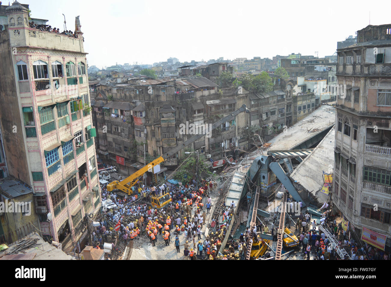 An under-construction flyover collapsed in a congested Kolkata ...