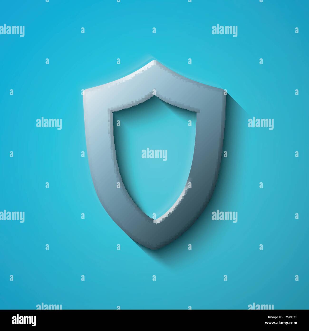 Privacy concept: flat metallic Contoured Shield icon, vector Stock ...