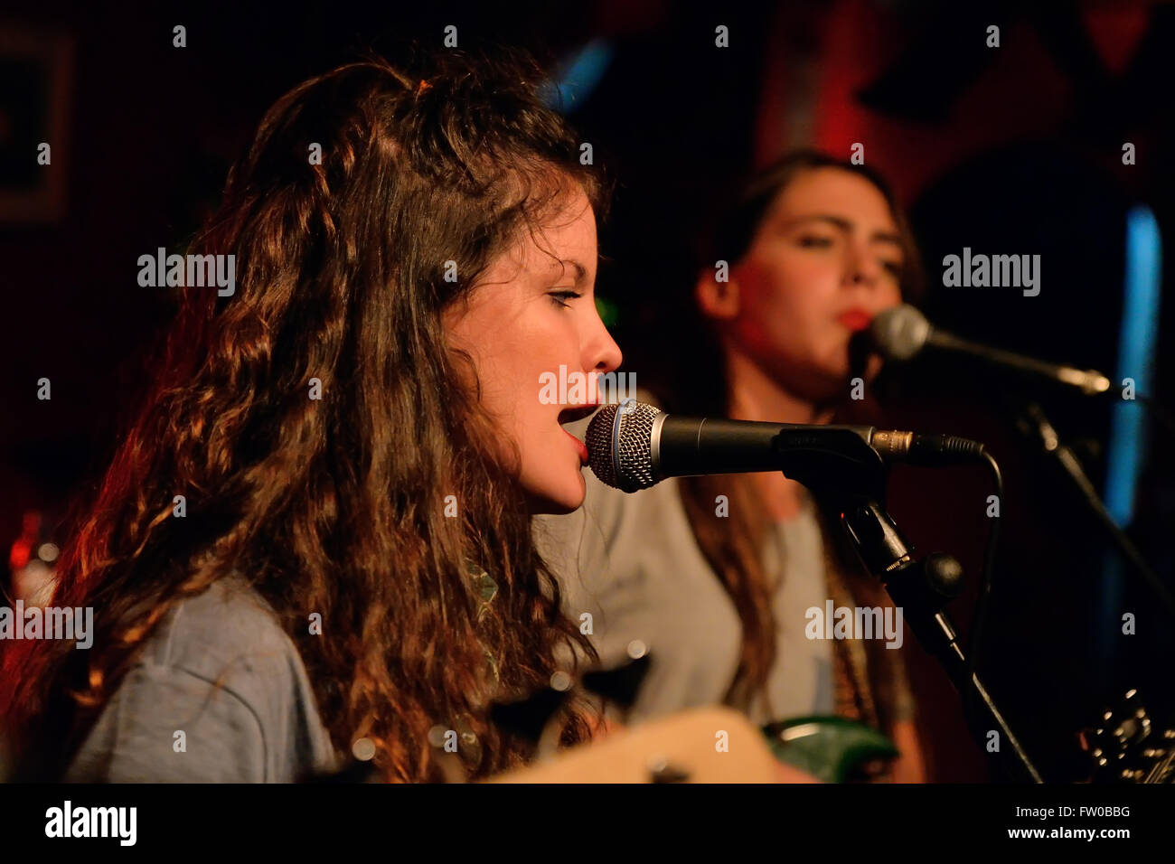 BARCELONA - JAN 8: The singer of Hinds (band also known as Deers) performs at Heliogabal club. Stock Photo