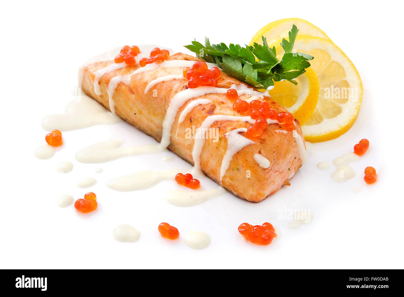 Salmon steak on the grill Stock Photo - Alamy