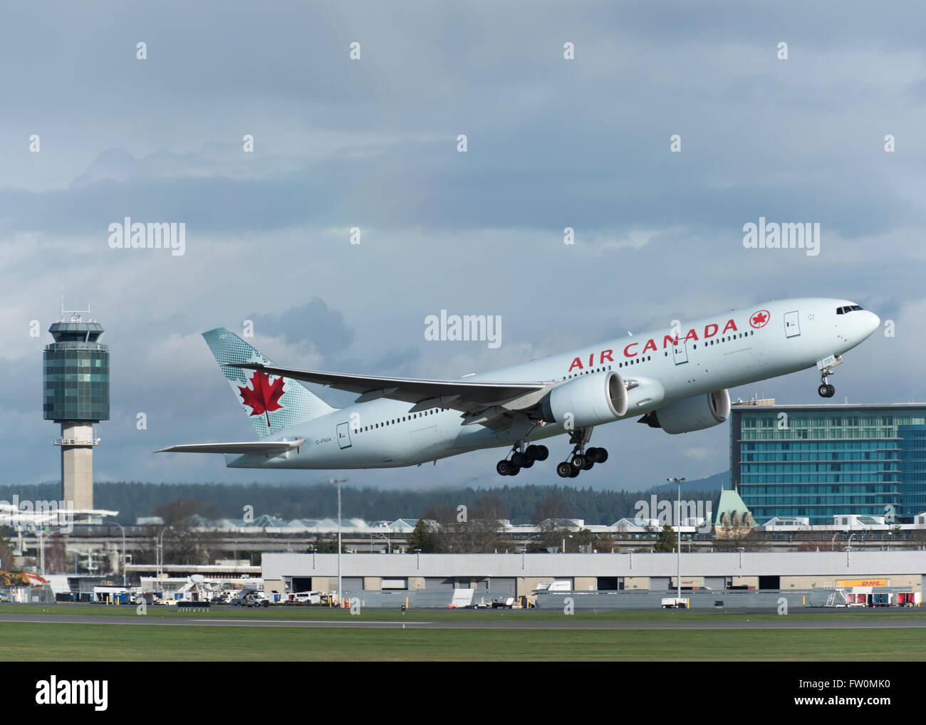 Air Canada Boeing 777 0lr F In Air After Take Off From Yvr Stock Photo Alamy