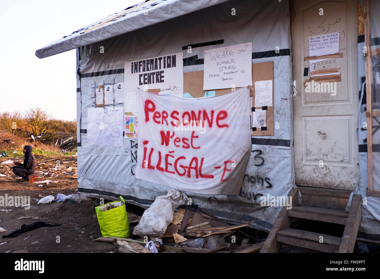 The Jungle refugee & migrant camp in Calais France where thousands of