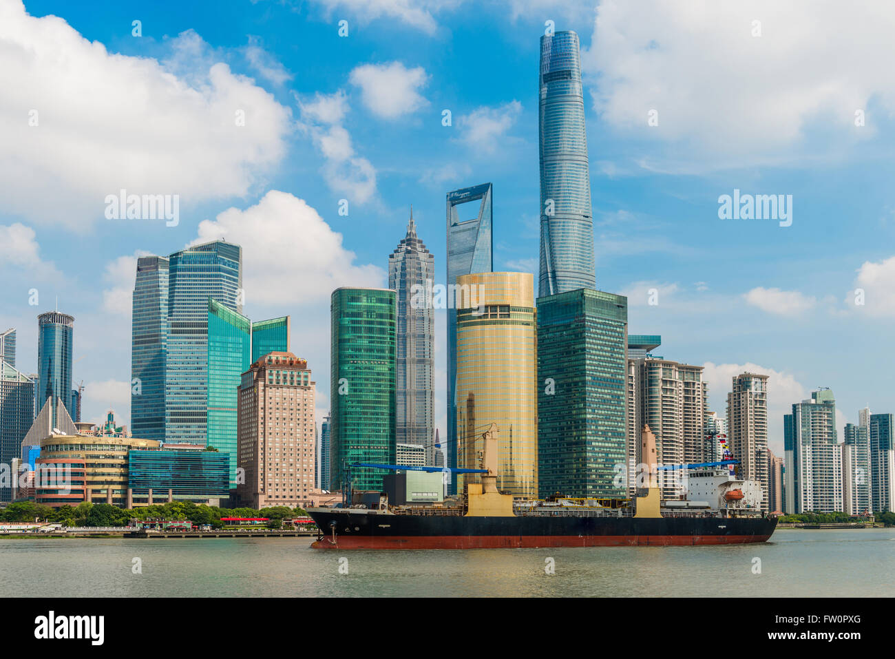 Shanghai Tower, World Financial Center and Jin Mao Tower in Shanghai