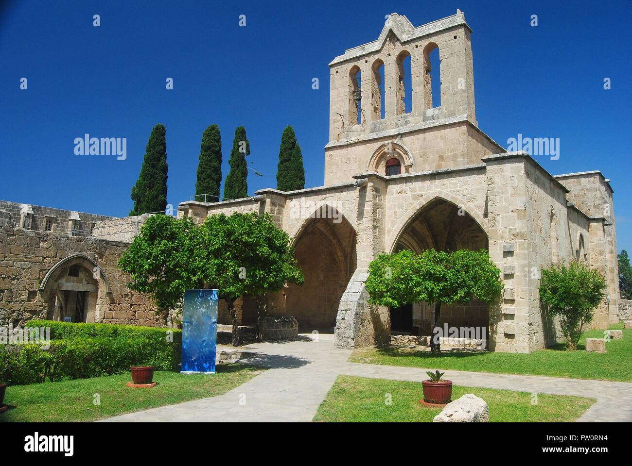 The lovely Augustinian monastery in Bellapais, Cyprus. Stock Photo