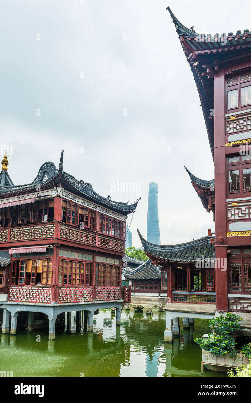 Commercial Building surround the Yu Garden in Shanghai old town Stock Photo