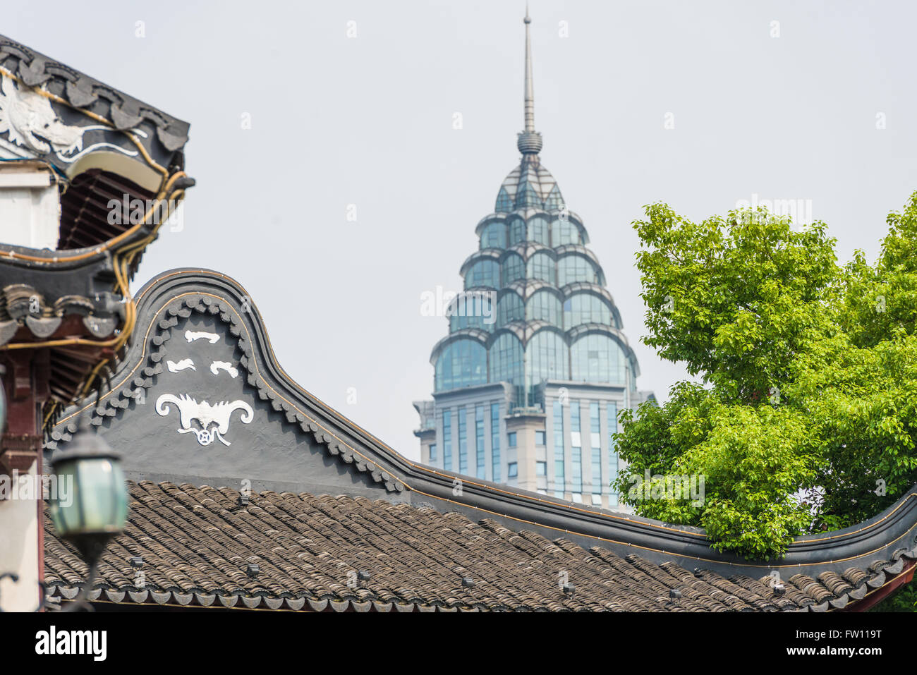 Commercial Building surround the Yu Garden in Shanghai old town Stock Photo