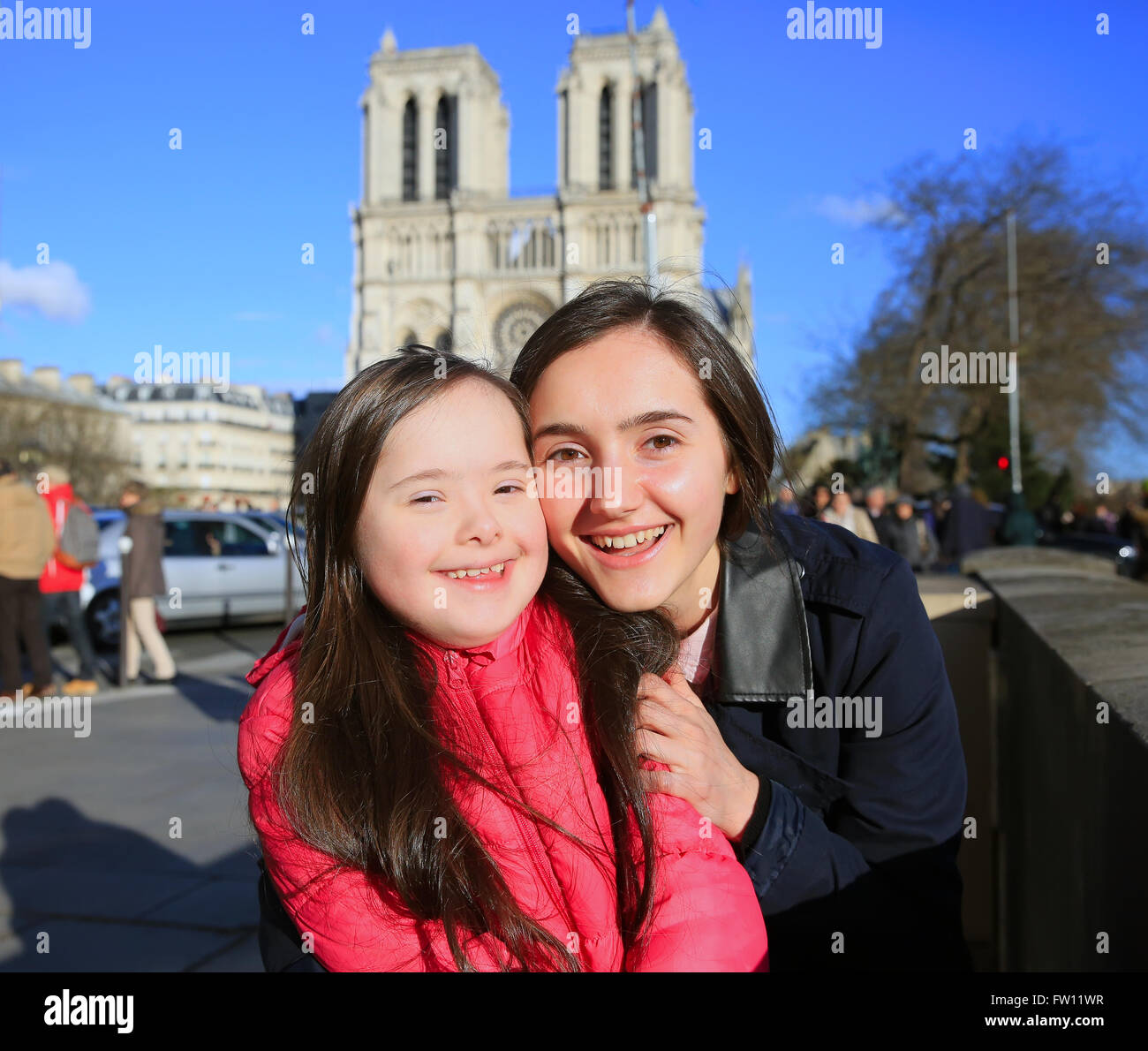 Happy family moments in Paris City Stock Photo
