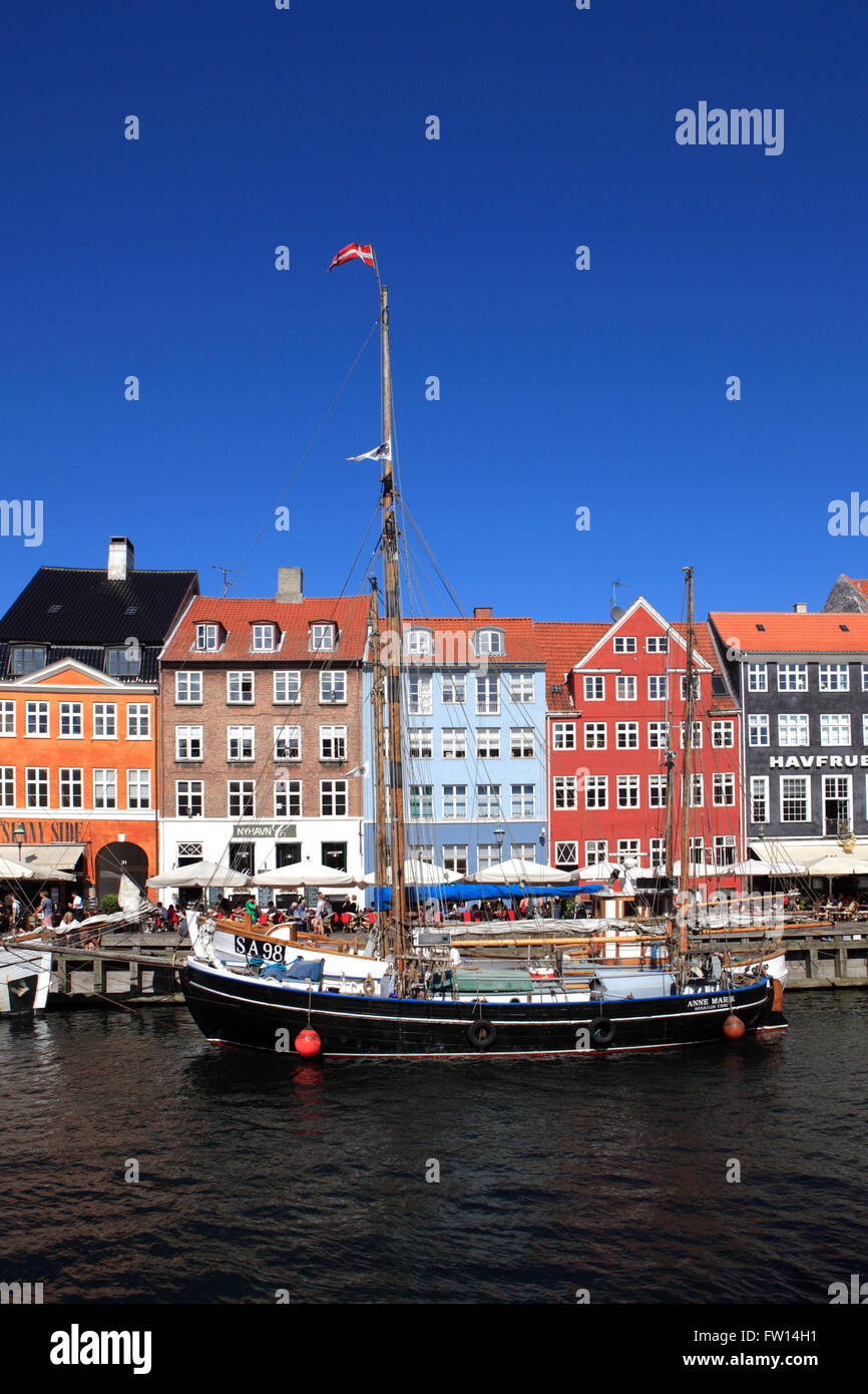 Nyhavn canal in Copenhagen, Denmark Stock Photo