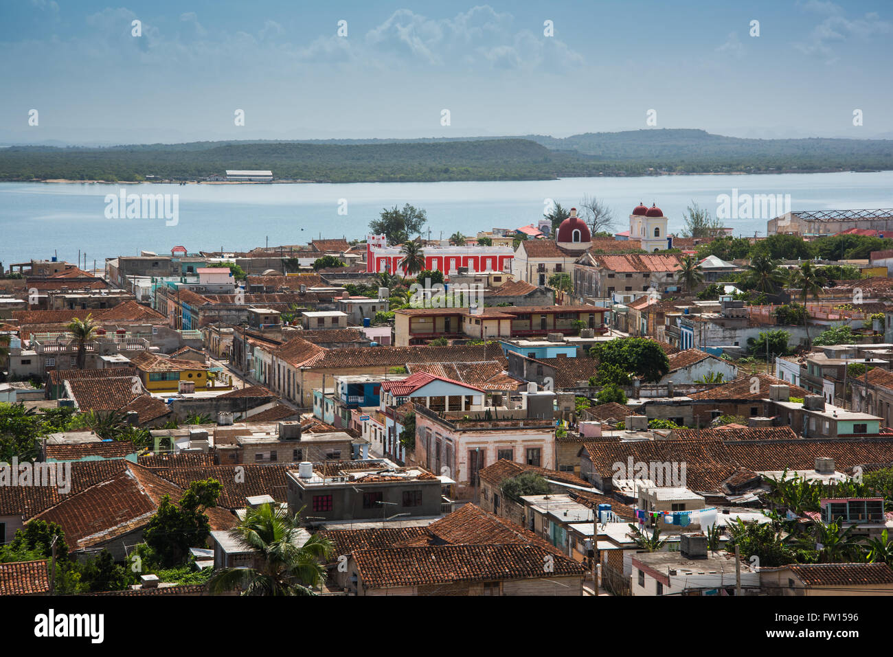 Holguin, Cuba September 19, 2015 Panoramic view from hill on Cuba