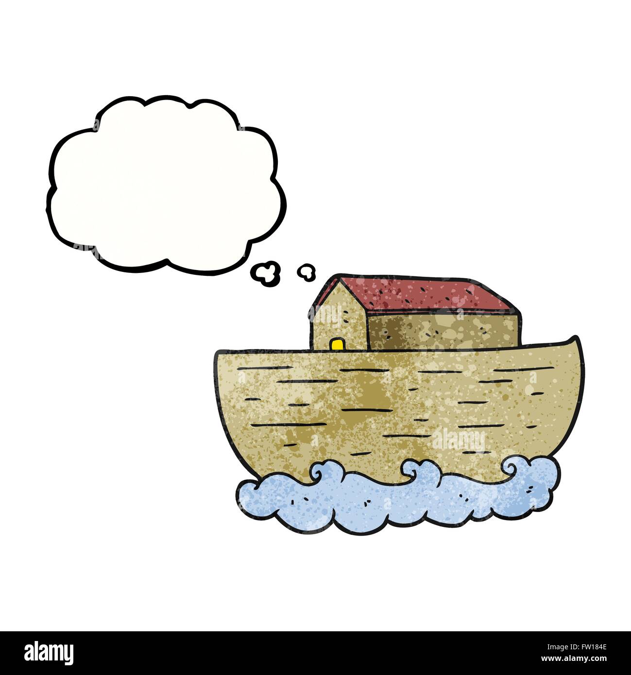 freehand drawn thought bubble textured cartoon noah's ark Stock Vector ...
