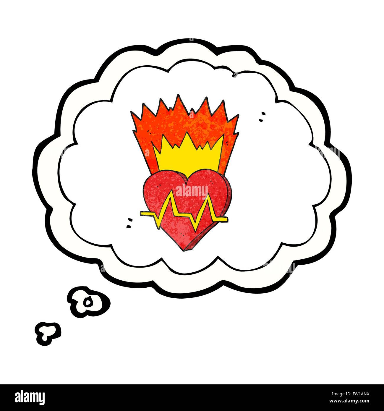 freehand drawn thought bubble textured cartoon heart rate Stock Vector ...