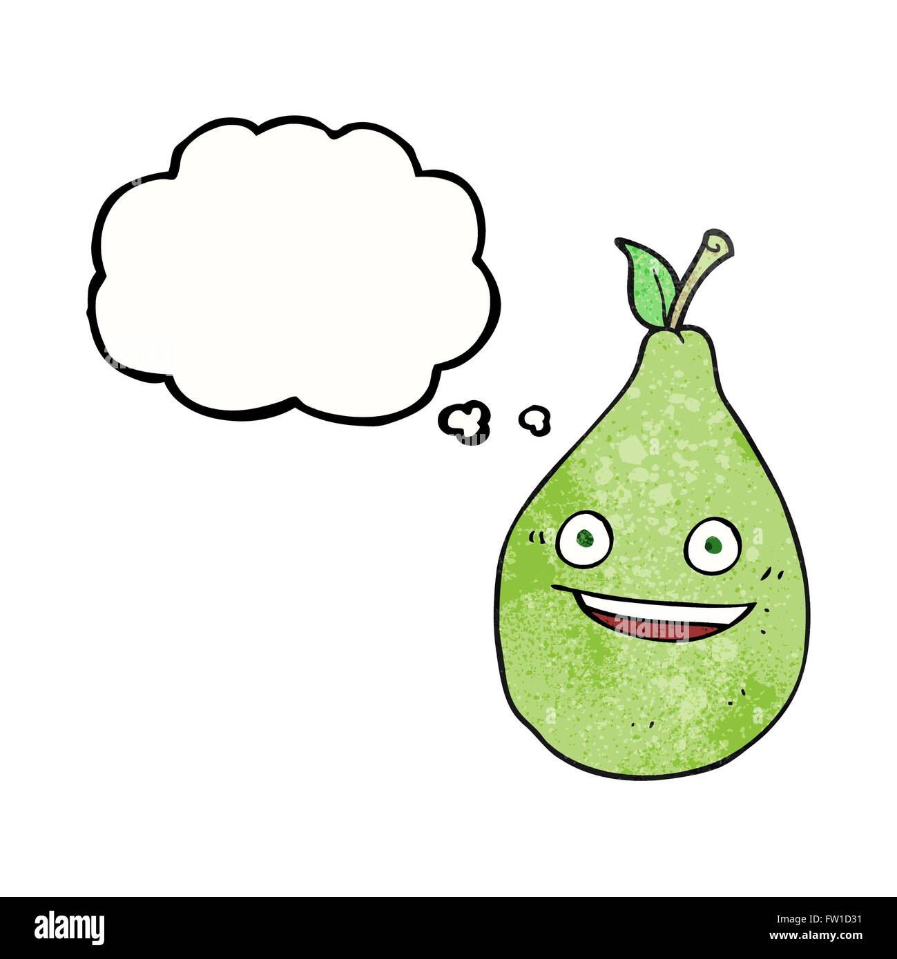 freehand drawn thought bubble textured cartoon pear Stock Vector Image ...