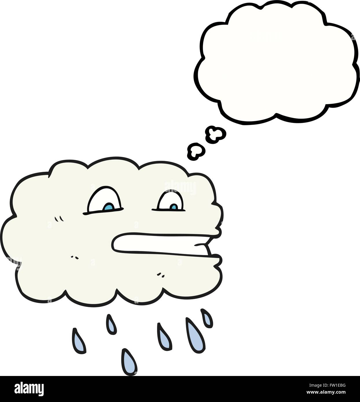 freehand drawn thought bubble cartoon rain cloud Stock Vector Image ...