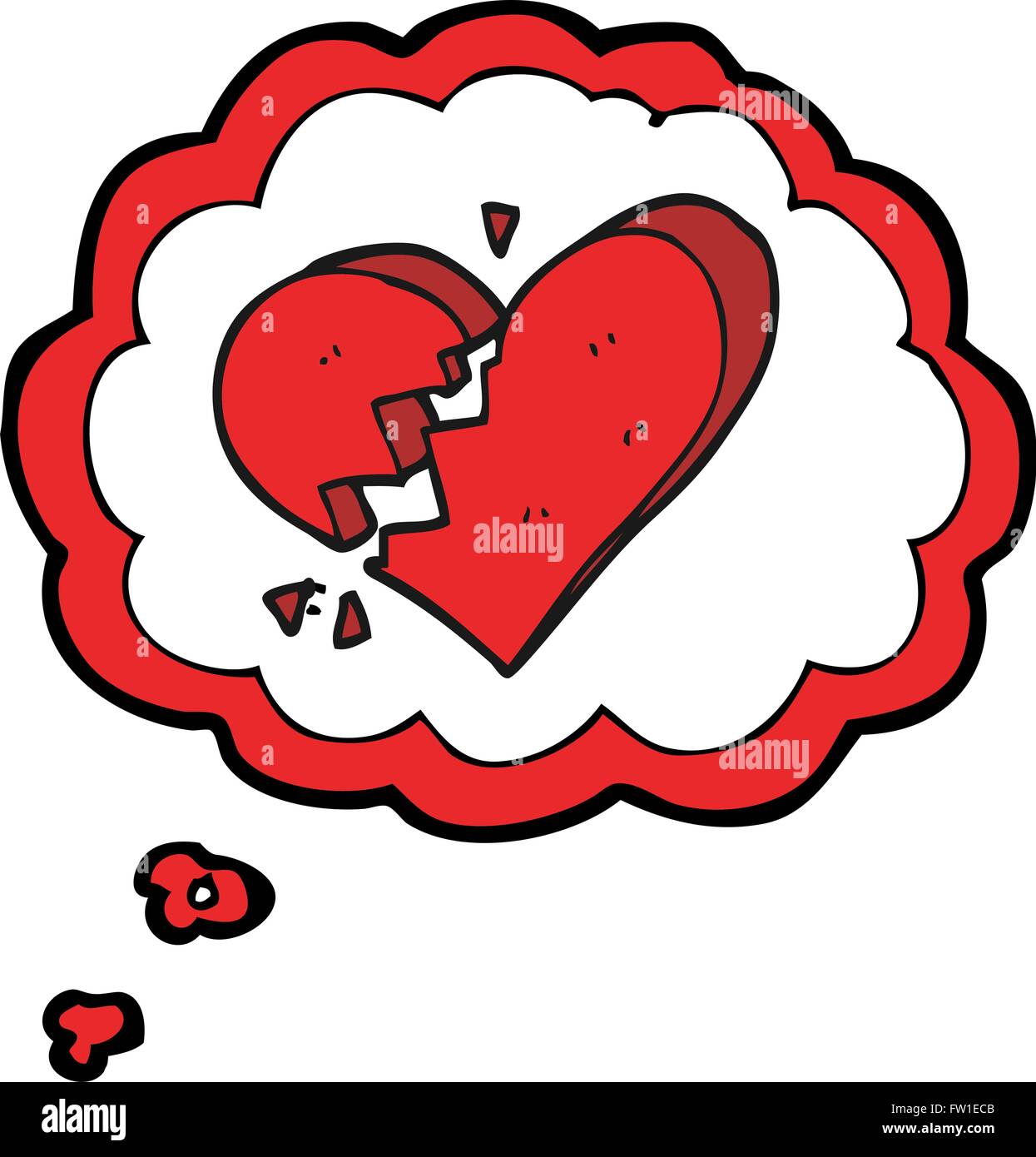 freehand drawn thought bubble cartoon broken heart Stock Vector Image ...