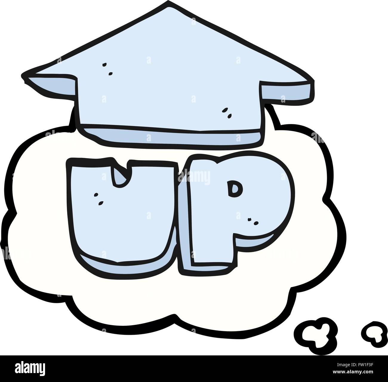 freehand drawn thought bubble cartoon up symbol Stock Vector Image ...